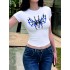 Y2K Tribal Graphic Crop