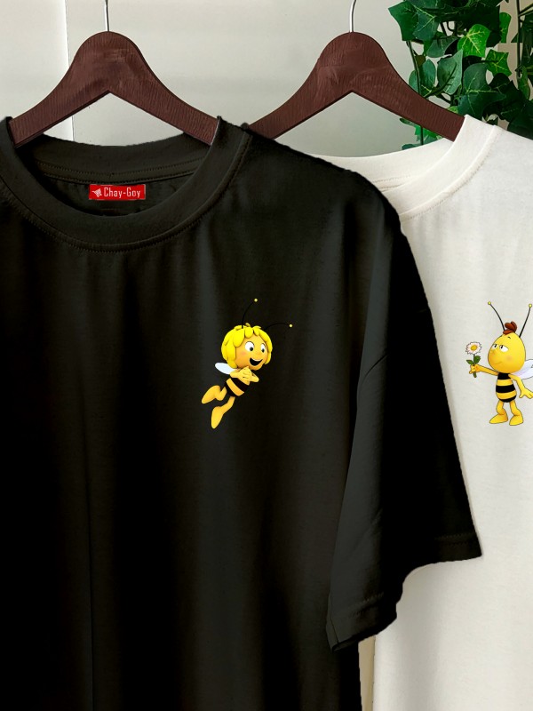 2 Adet Çizgifilm Tasarımlı  Tshirt