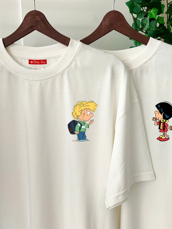 2 Adet Çizgifilm Tasarımlı  Tshirt
