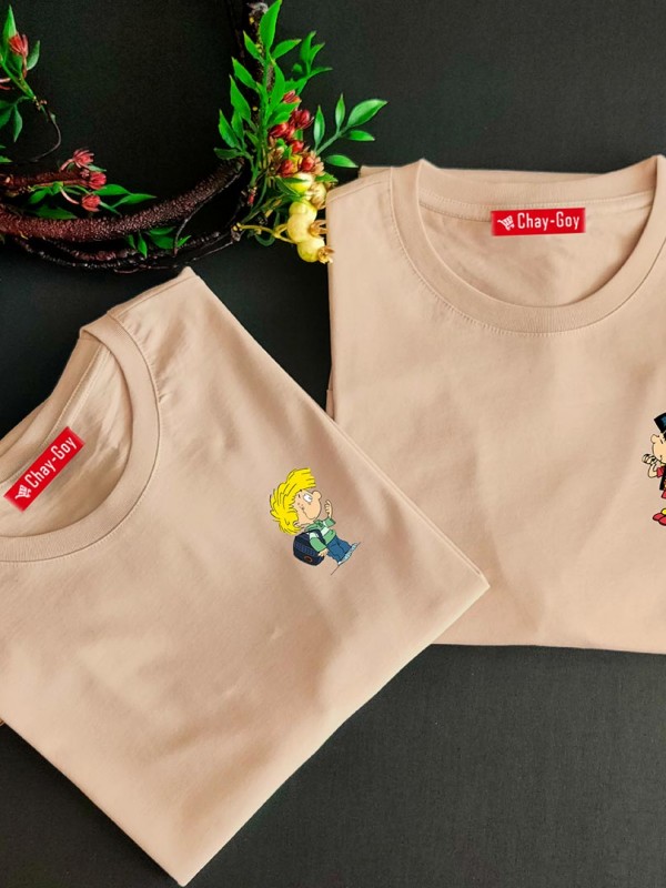 2 Adet Çizgifilm Tasarımlı  Tshirt