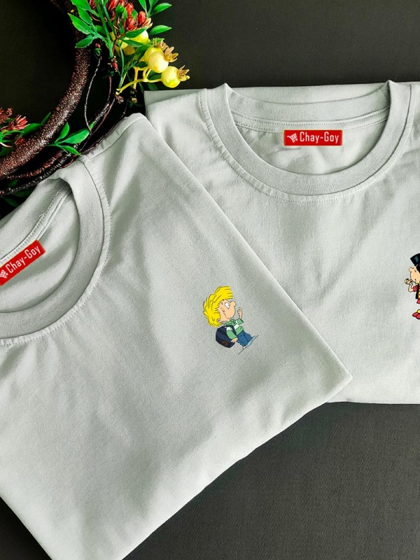 2 Adet Çizgifilm Tasarımlı  Tshirt
