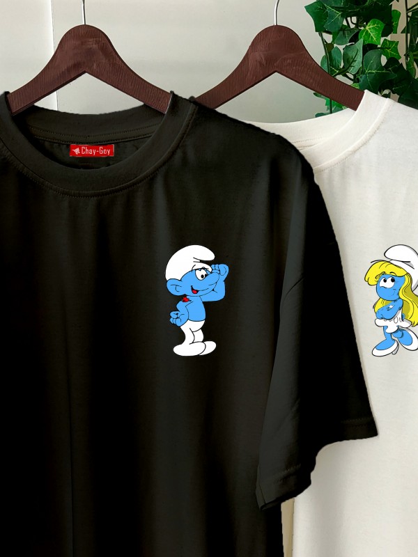 2 Adet Çizgifilm Tasarımlı  Tshirt