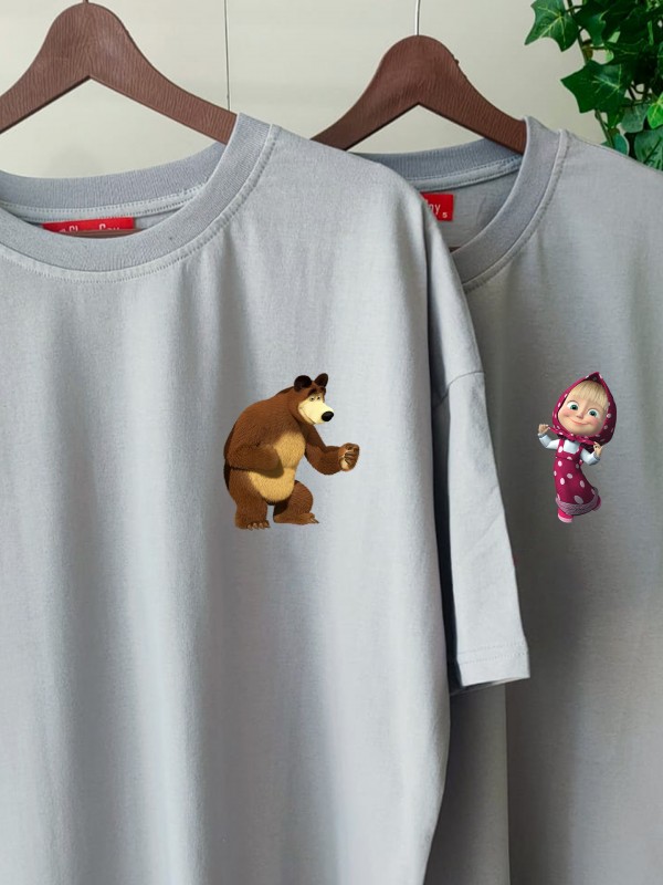 2 Adet Çizgifilm Tasarımlı  Tshirt