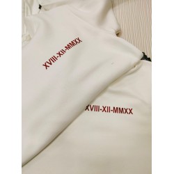 2 Adet Romen Rakamlı Tarih Tasarımlı İçi Polar Kapşonlu Sweatshirt 