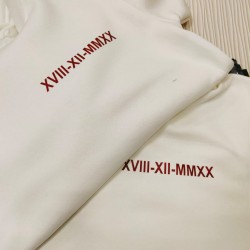 2 Adet Romen Rakamlı Tarih Tasarımlı İçi Polar Kapşonlu Sweatshirt 