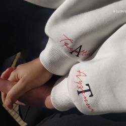 2 Adet Kol Baskılı İçi Polar 0 Yaka Sweatshirt