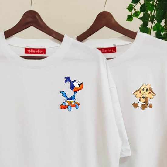 2 Adet Çizgifilm Tasarımlı Tshirt - Oversize 2 Adet Çizgifilm Tasarımlı Tshirt - Oversize