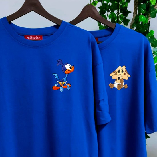 2 Adet Çizgifilm Tasarımlı Tshirt - Oversize 2 Adet Çizgifilm Tasarımlı Tshirt - Oversize