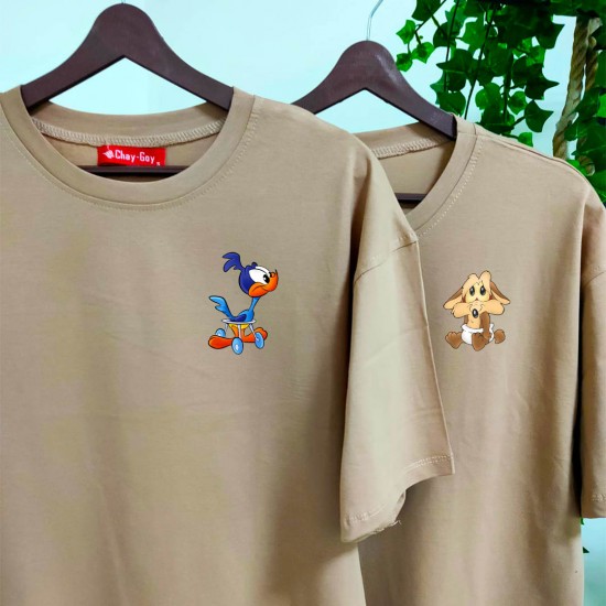 2 Adet Çizgifilm Tasarımlı Tshirt - Oversize 2 Adet Çizgifilm Tasarımlı Tshirt - Oversize