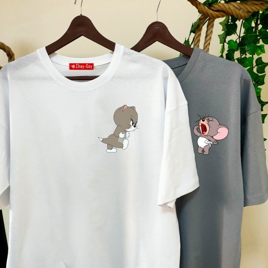 2 Adet Çizgifilm Tasarımlı Tshirt - Oversize 2 Adet Çizgifilm Tasarımlı Tshirt - Oversize