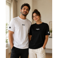 2 Adet Day & Night Baskılı Çift Tişörtleri