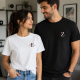 2 Adet İsim ve Harf Baskılı Çift Tshirt 2 Adet İsim ve Harf Baskılı Çift Tshirt