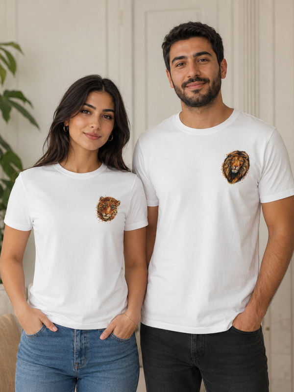 Erkek & Dişi Aslan Kombin Çift  Tshirt