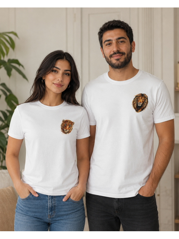 Erkek & Dişi Aslan Kombin Çift  Tshirt