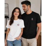 2 Adet İsim ve Harf Baskılı Çift Tshirt