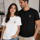2 Adet İsim ve Harf Baskılı Çift Tshirt 2 Adet İsim ve Harf Baskılı Çift Tshirt