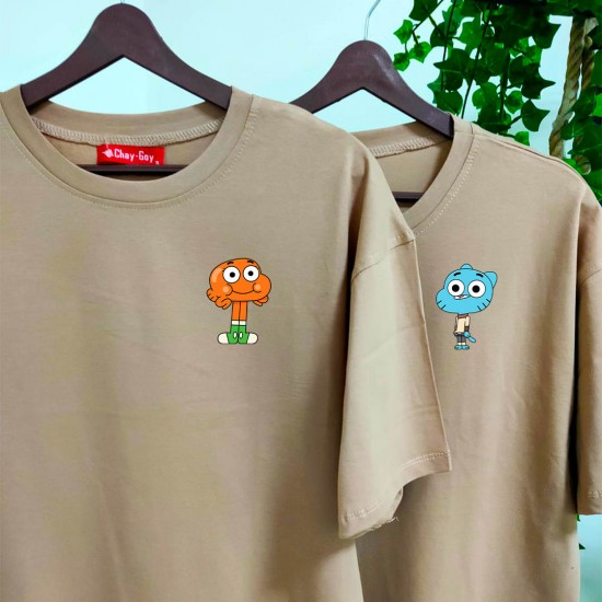 2 Adet Çizgifilm Tasarımlı Tshirt - Oversize 2 Adet Çizgifilm Tasarımlı Tshirt - Oversize