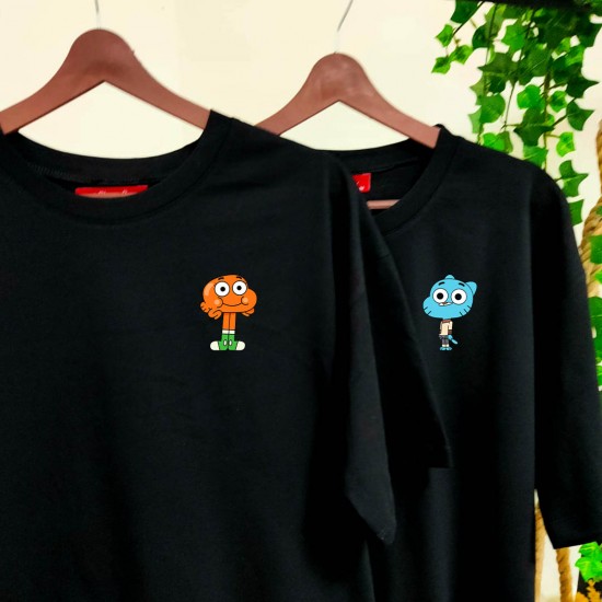 2 Adet Çizgifilm Tasarımlı Tshirt - Oversize 2 Adet Çizgifilm Tasarımlı Tshirt - Oversize