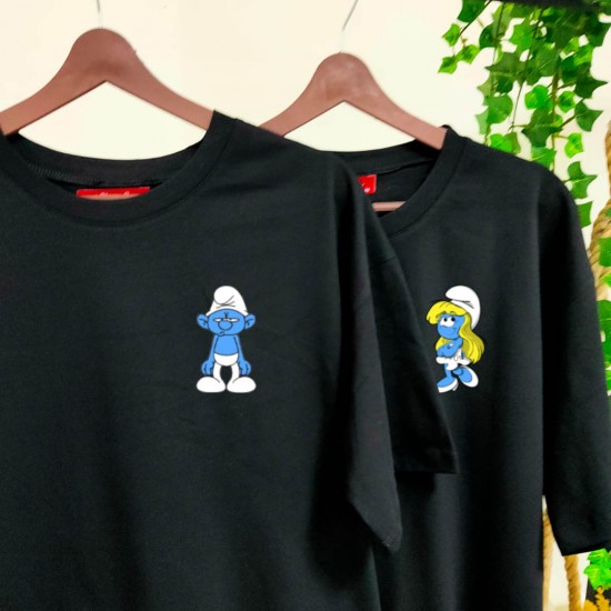 2 Adet Şirinler Tasarımlı Oversize Tshirt 2 Adet Şirinler Tasarımlı Oversize Tshirt