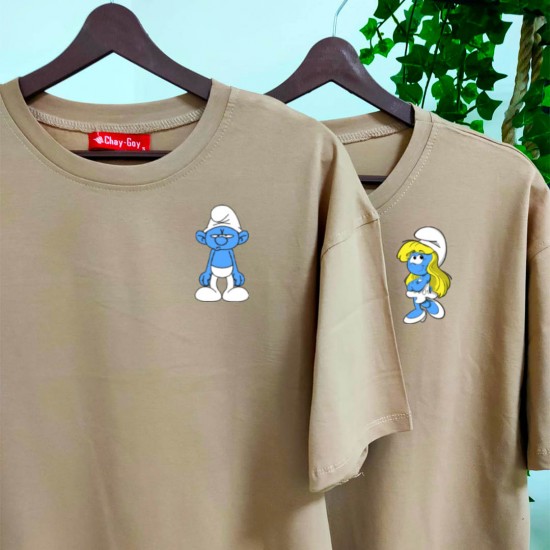 2 Adet Şirinler Tasarımlı Oversize Tshirt 2 Adet Şirinler Tasarımlı Oversize Tshirt