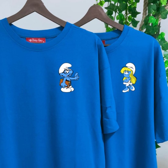 2 Adet Şirinler Tasarımlı Oversize Tshirt 2 Adet Şirinler Tasarımlı Oversize Tshirt