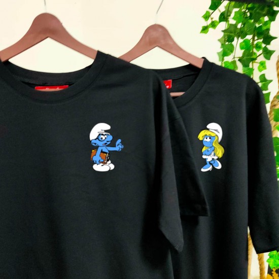 2 Adet Şirinler Tasarımlı Oversize Tshirt 2 Adet Şirinler Tasarımlı Oversize Tshirt