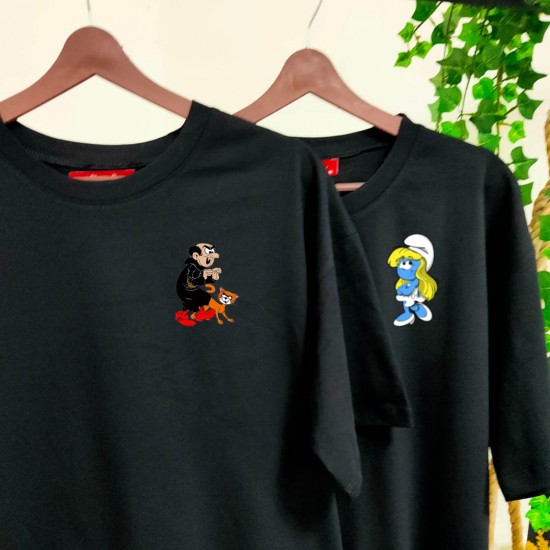 2 Adet Şirinler Tasarımlı Oversize Tshirt 2 Adet Şirinler Tasarımlı Oversize Tshirt