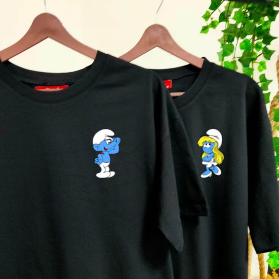 2 Adet Şirinler Tasarımlı Oversize Tshirt 2 Adet Şirinler Tasarımlı Oversize Tshirt