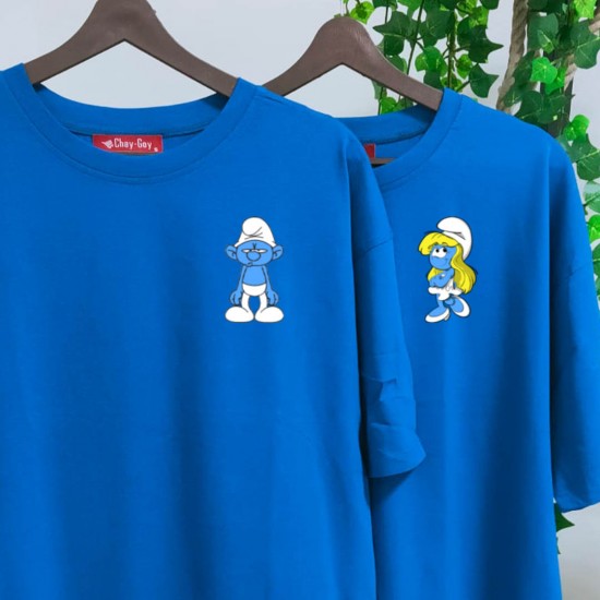 2 Adet Şirinler Tasarımlı Oversize Tshirt 2 Adet Şirinler Tasarımlı Oversize Tshirt