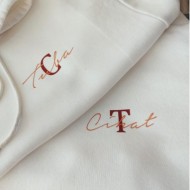 2 Adet İsimli İçi Polar Kapşonlu Sweatshirt 