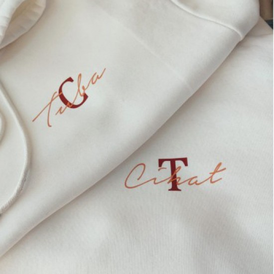 2 Adet İsimli İçi Polar Kapşonlu Sweatshirt 2 Adet İsimli İçi Polar Kapşonlu Sweatshirt
