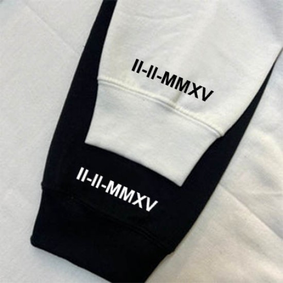 2 Adet Kol Baskılı İçi Polar Kapşonlu Sweatshirt