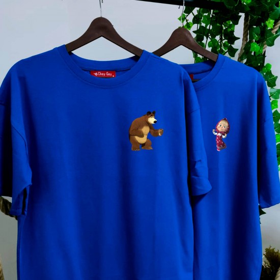 2 Adet Çizgifilm Tasarımlı Tshirt - Oversize 2 Adet Çizgifilm Tasarımlı Tshirt - Oversize