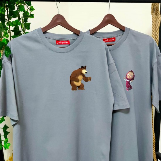 2 Adet Çizgifilm Tasarımlı Tshirt - Oversize 2 Adet Çizgifilm Tasarımlı Tshirt - Oversize