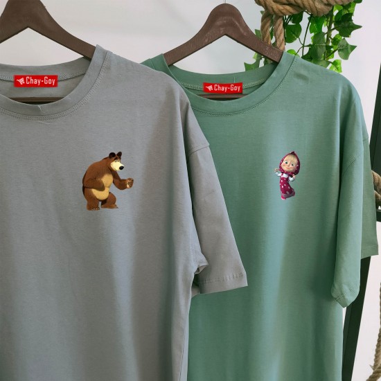 2 Adet Çizgifilm Tasarımlı Tshirt - Oversize 2 Adet Çizgifilm Tasarımlı Tshirt - Oversize