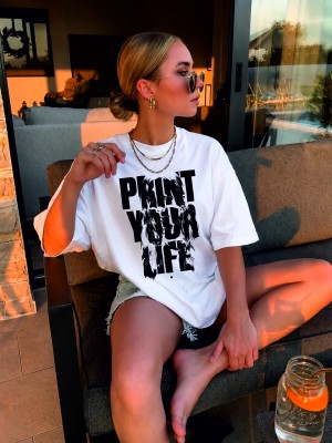 Prınt Your Lıfe Oversized Tshirt