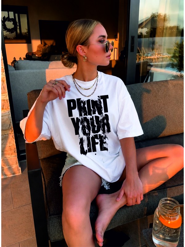 Prınt Your Lıfe Oversized Tshirt