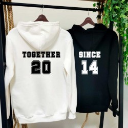 2 Adet TOGETHER-SINCE İçi Polar Kapşonlu Sweatshirt