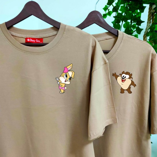 2 Adet Çizgifilm Tasarımlı Tshirt - Oversize 2 Adet Çizgifilm Tasarımlı Tshirt - Oversize