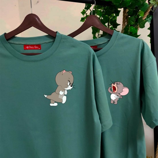 2 Adet Çizgifilm Tasarımlı Tshirt - Oversize 2 Adet Çizgifilm Tasarımlı Tshirt - Oversize