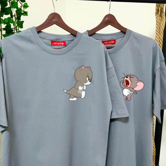 2 Adet Çizgifilm Tasarımlı Tshirt - Oversize 2 Adet Çizgifilm Tasarımlı Tshirt - Oversize