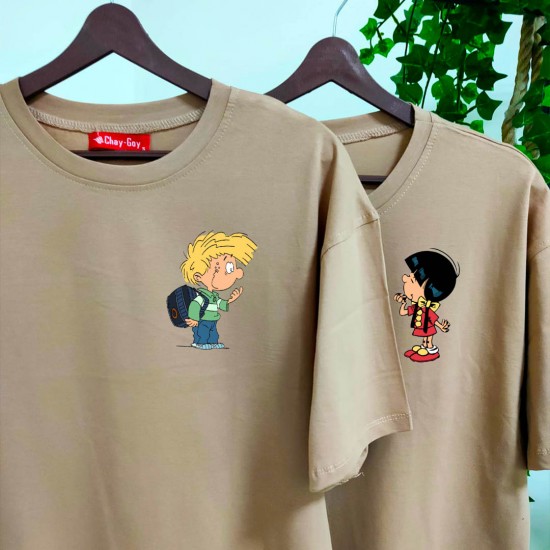 2 Adet Çizgifilm Tasarımlı Tshirt - Oversize 2 Adet Çizgifilm Tasarımlı Tshirt - Oversize