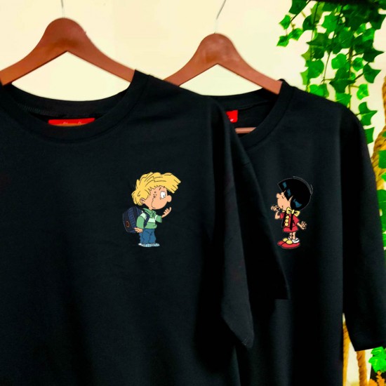 2 Adet Çizgifilm Tasarımlı Tshirt - Oversize 2 Adet Çizgifilm Tasarımlı Tshirt - Oversize