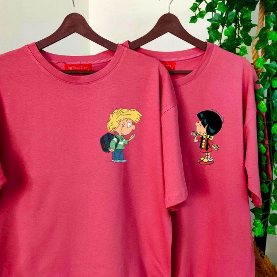 2 Adet Çizgifilm Tasarımlı Tshirt - Oversize 2 Adet Çizgifilm Tasarımlı Tshirt - Oversize
