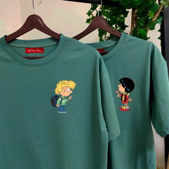 2 Adet Çizgifilm Tasarımlı Tshirt - Oversize 2 Adet Çizgifilm Tasarımlı Tshirt - Oversize