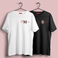 2 Adet İsim ve Harf Baskılı Çift Tshirt