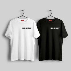2 Adet Romen Rakamı Tarih Baskılı Tshirt