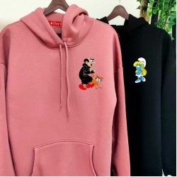 2 Adet ŞİRİNLER İçi Polar Kapşonlu Sweatshirt - Oversize