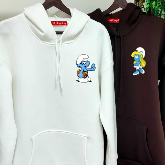 2 Adet ŞİRİNLER İçi Polar Kapşonlu Sweatshirt - Oversize