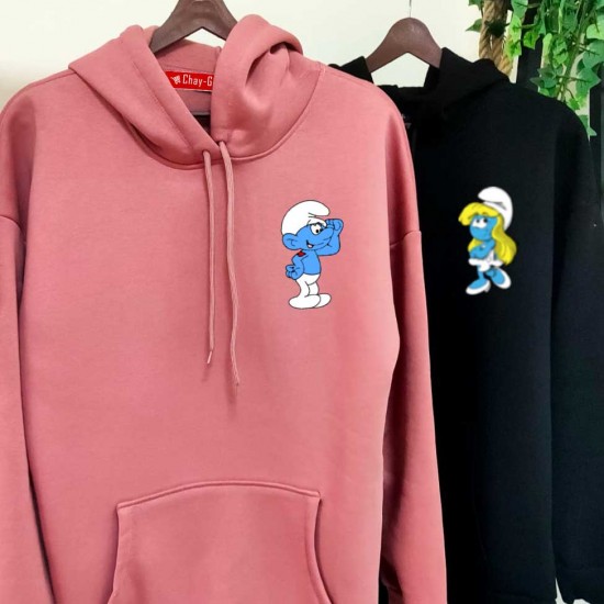 2 Adet ŞİRİNLER İçi Polar Kapşonlu Sweatshirt - Oversize